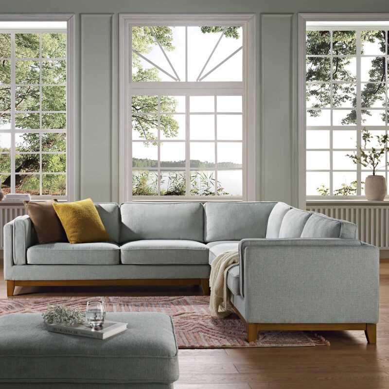 Dipley Sage Woven Fabric Grande Corner Sofa - Image 4