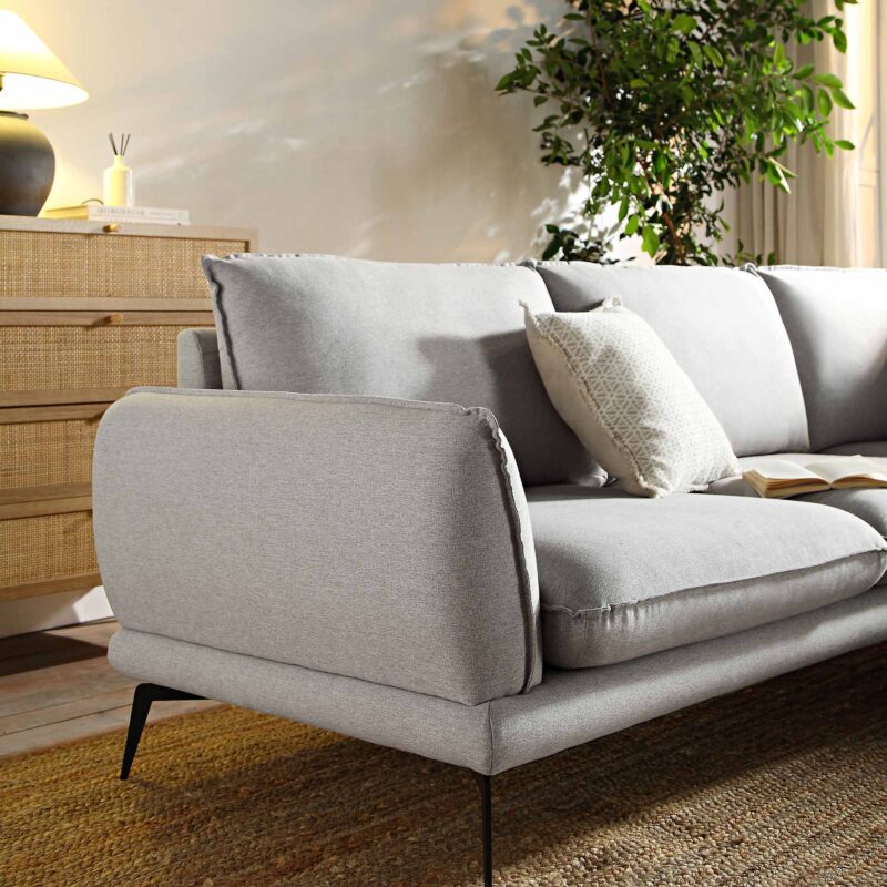 Obriel Grey Marl Fabric Grande Corner Sofa - Image 4