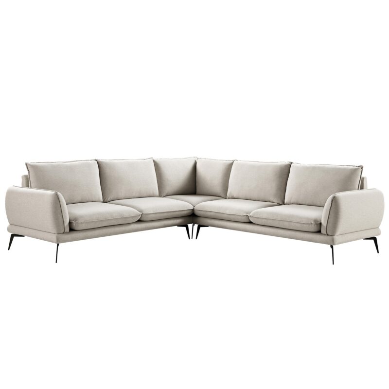 Obriel Oatmeal Fabric Grande Corner Sofa - Image 6