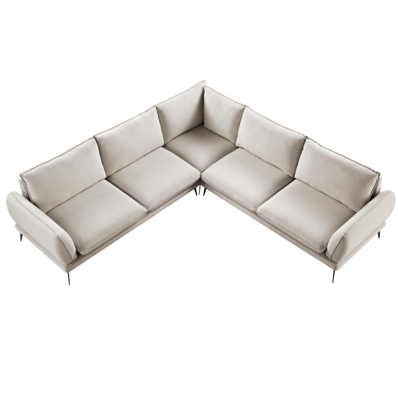 Obriel Oatmeal Fabric Grande Corner Sofa - Image 7
