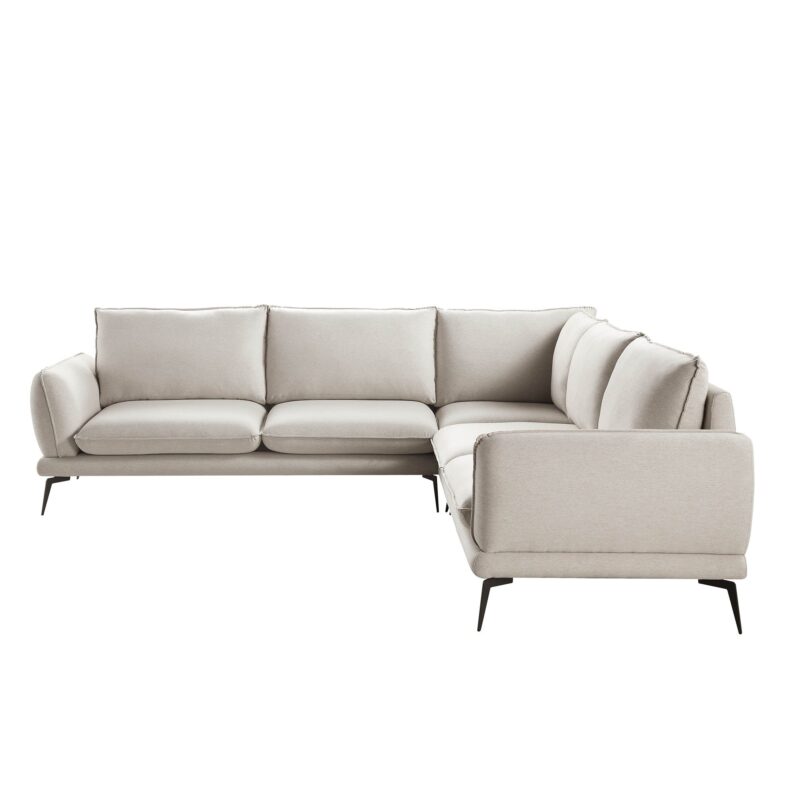 Obriel Oatmeal Fabric Grande Corner Sofa - Image 9