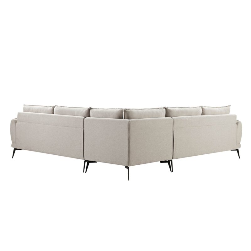 Obriel Oatmeal Fabric Grande Corner Sofa - Image 11