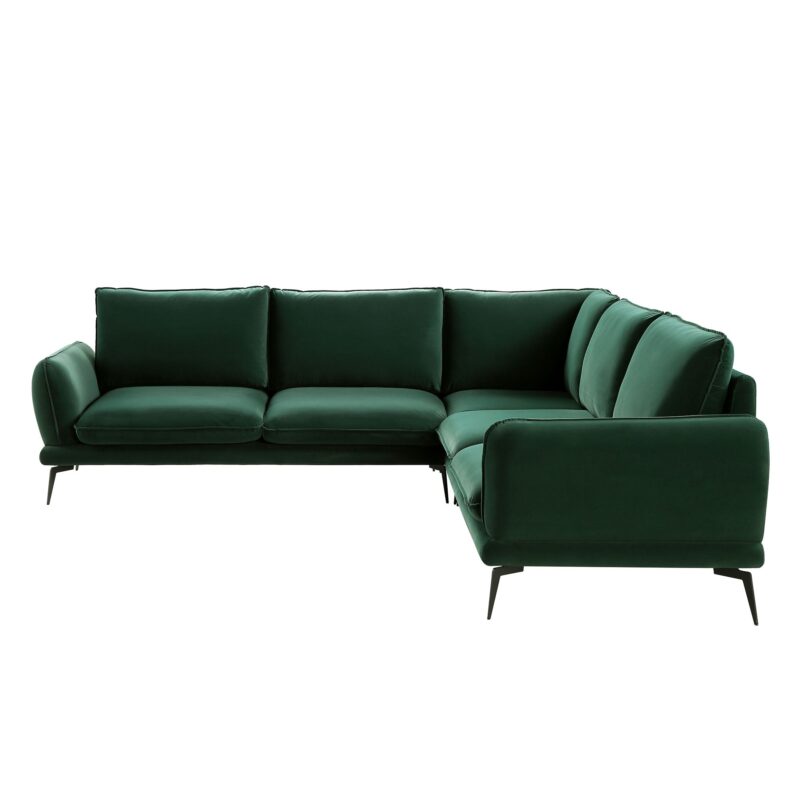 Obriel Forest Green Velvet Grande Corner Sofa - Image 8