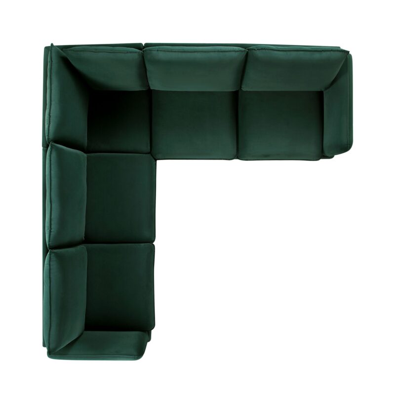 Obriel Forest Green Velvet Grande Corner Sofa - Image 9