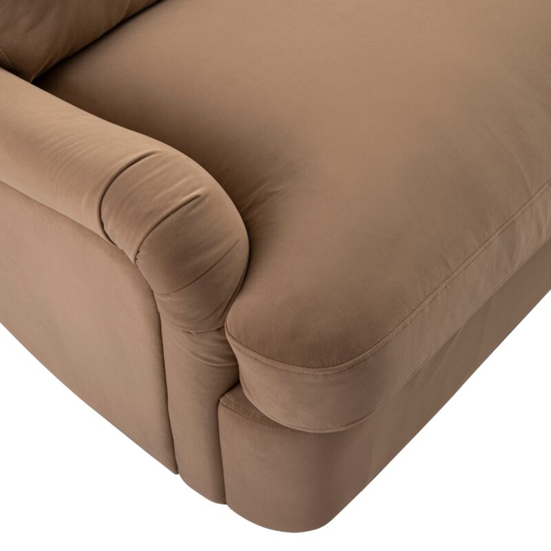 Daphnis Camel Velvet Sofa Bed, Large 3-Seater - Image 12