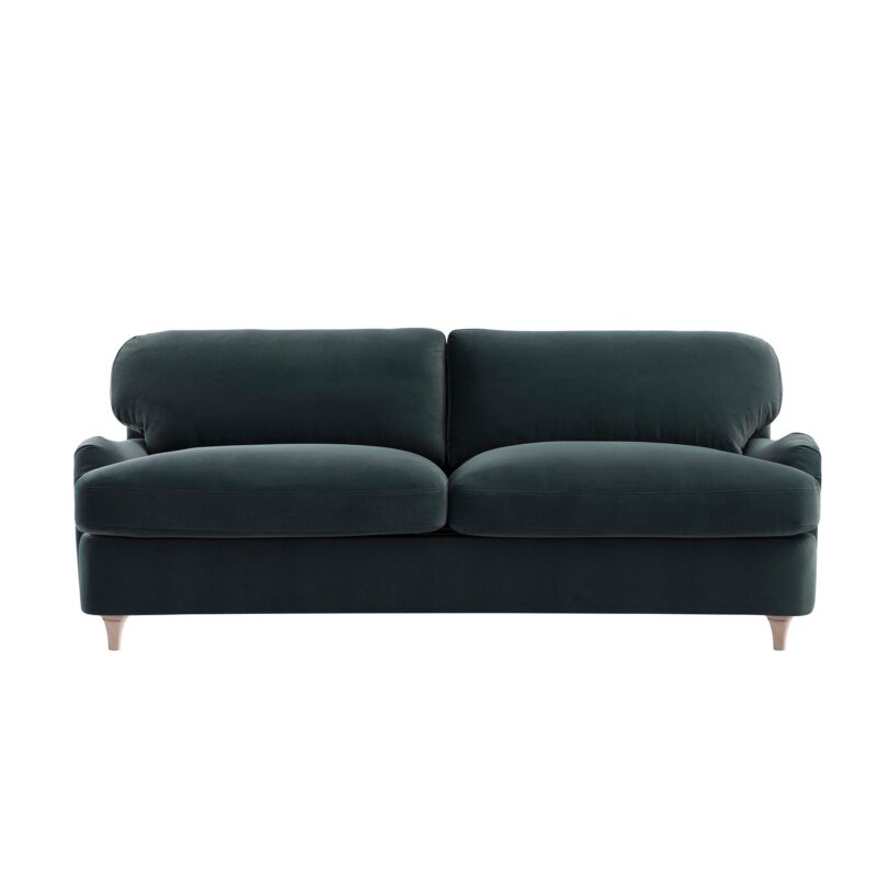 Daphnis Aegean Blue Velvet Sofa Bed, Large 3-Seater - Image 8