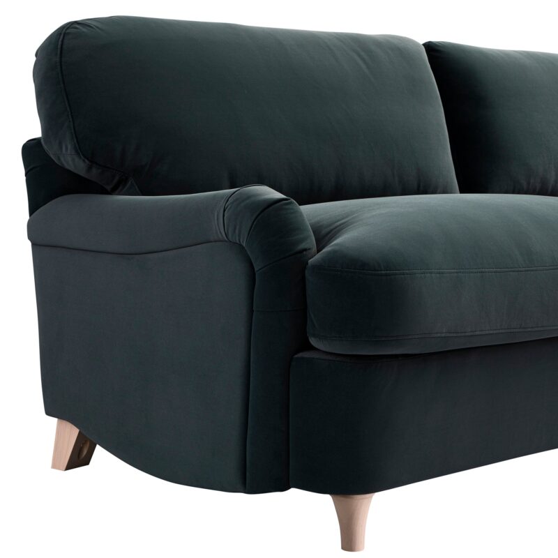 Daphnis Aegean Blue Velvet Sofa Bed, Large 3-Seater - Image 16