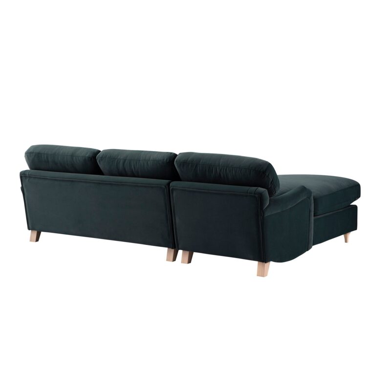 Daphnis Aegean Blue Velvet Sofa Bed, Grande Chaise Left Hand Facing - Image 9