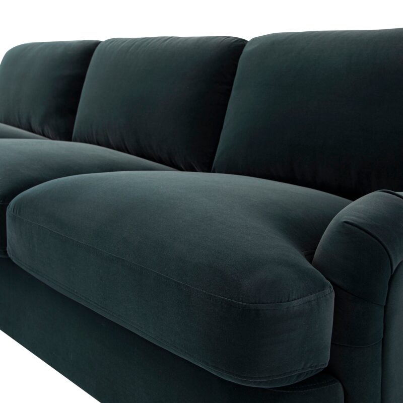 Daphnis Aegean Blue Velvet Sofa Bed, Grande Chaise Left Hand Facing - Image 10