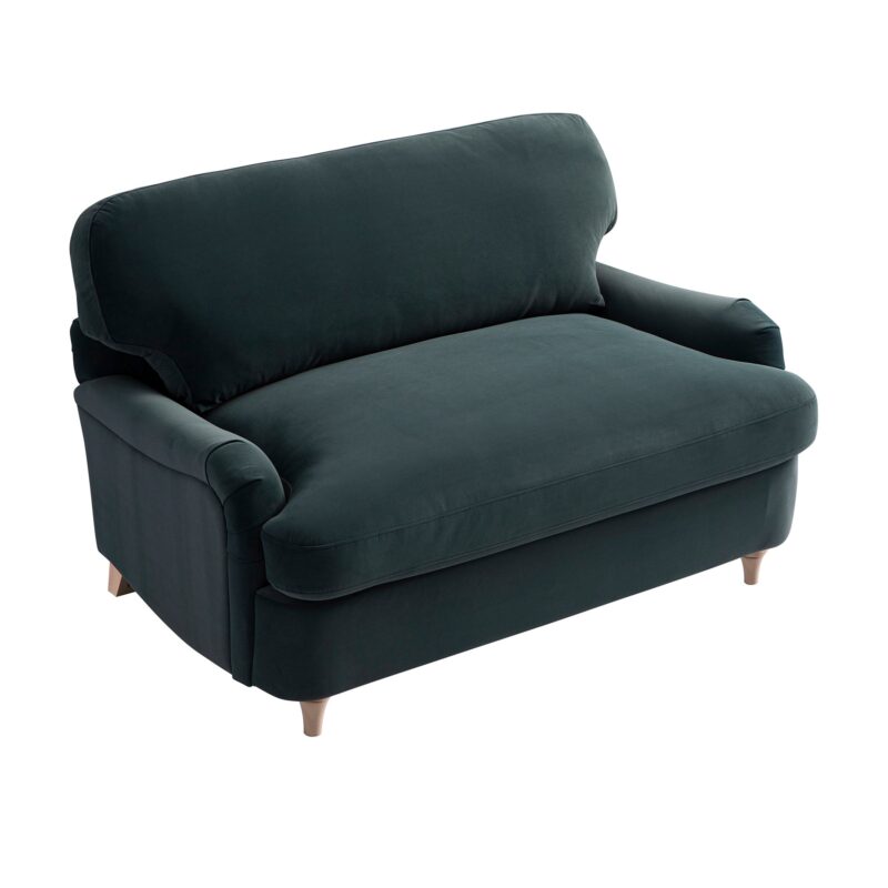 Daphnis Aegean Blue Velvet Sofa Bed, Loveseat - Image 6