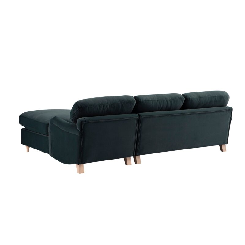Daphnis Aegean Blue Velvet Sofa Bed, Grande Chaise Right Hand Facing - Image 9