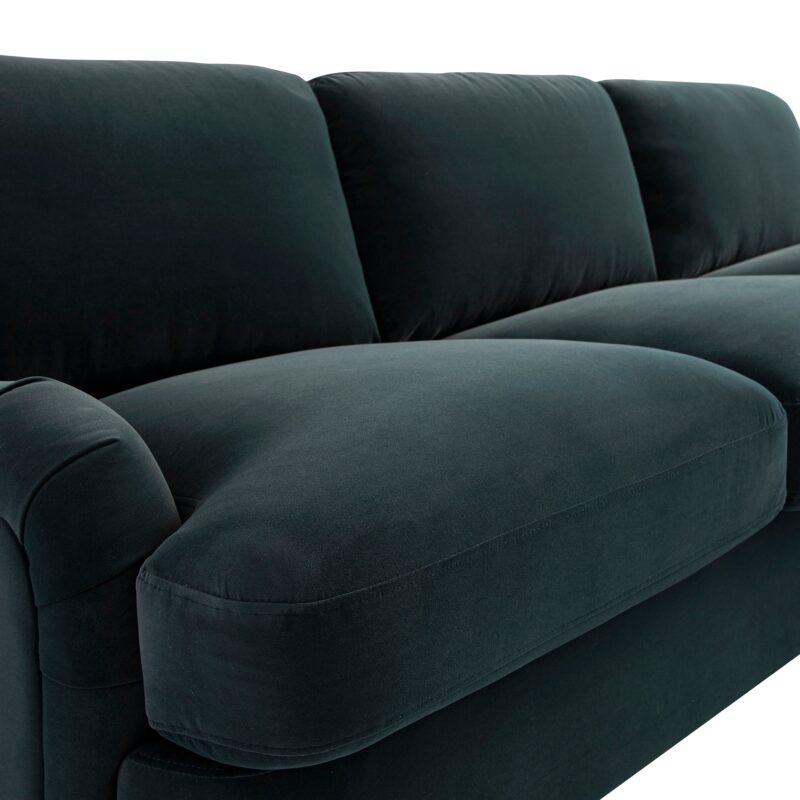 Daphnis Aegean Blue Velvet Sofa Bed, Grande Chaise Right Hand Facing - Image 10