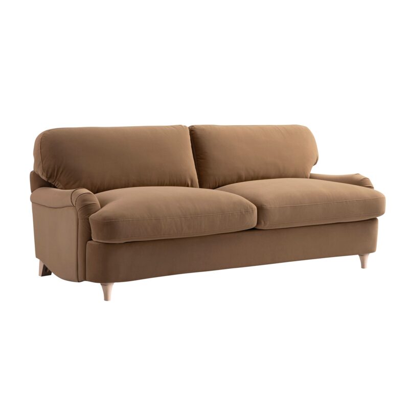 Daphnis Camel Velvet Sofa Bed, Large 3-Seater - Image 5