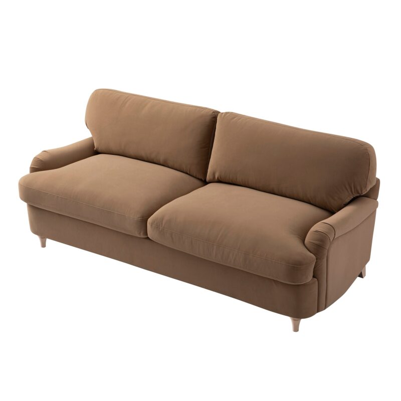 Daphnis Camel Velvet Sofa Bed, Large 3-Seater - Image 7