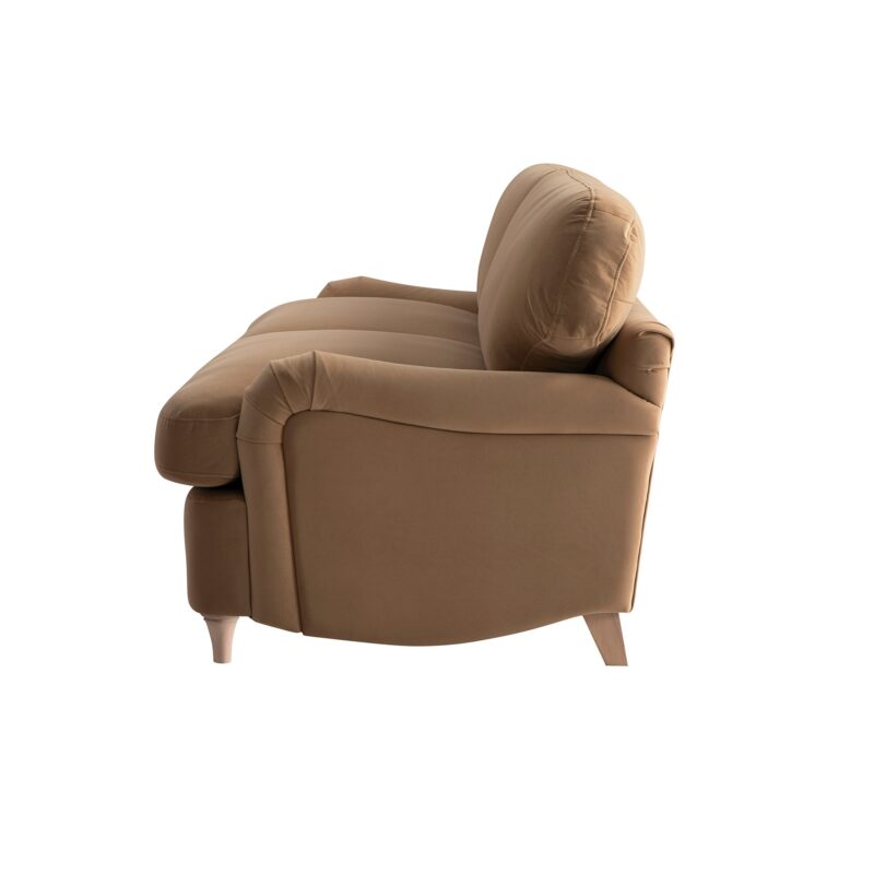 Daphnis Camel Velvet Sofa Bed, Large 3-Seater - Image 8