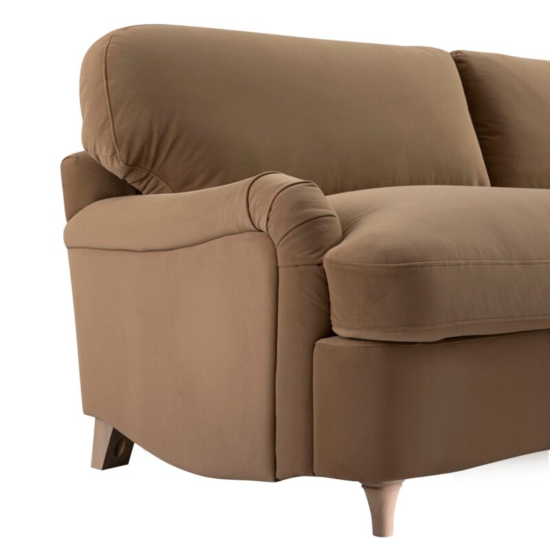 Daphnis Camel Velvet Sofa Bed, Large 3-Seater - Image 10
