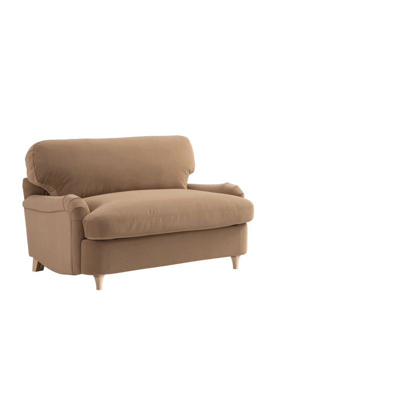 Daphnis Camel Velvet Sofa Bed, Loveseat - Image 10