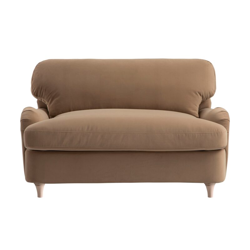 Daphnis Camel Velvet Sofa Bed, Loveseat - Image 9