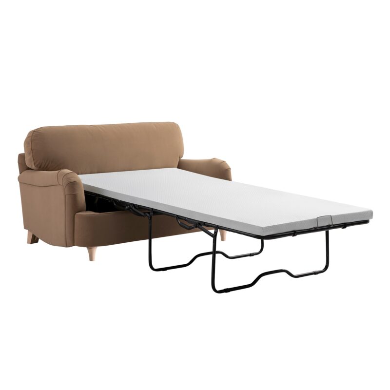 Daphnis Camel Velvet Sofa Bed, Loveseat - Image 12