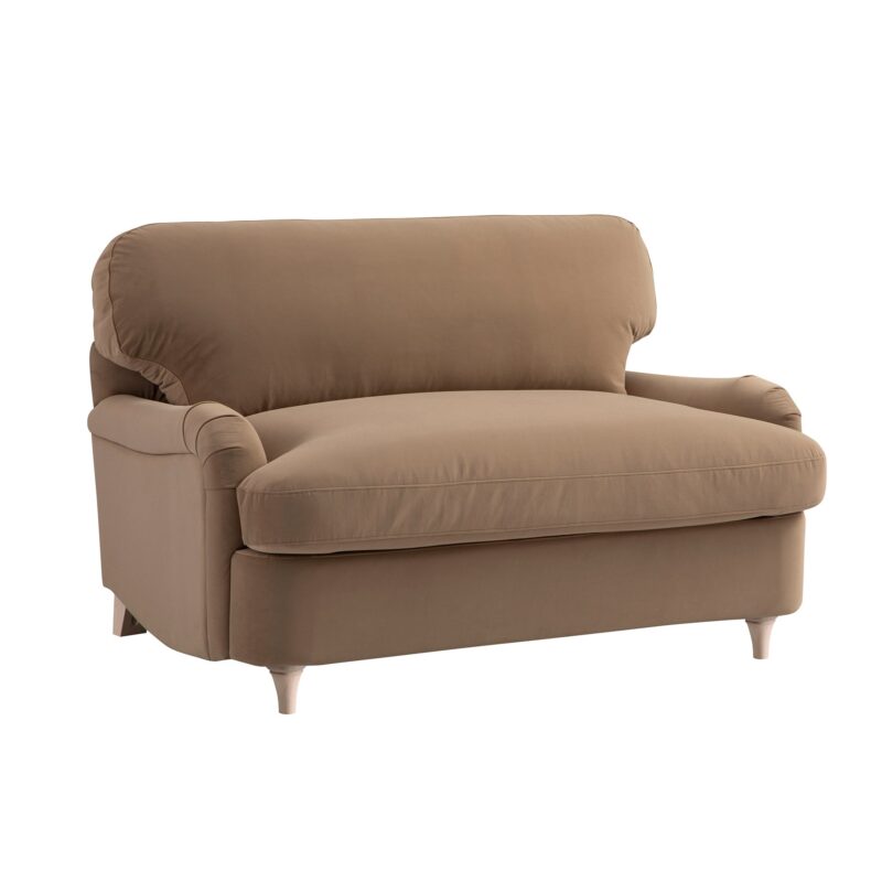 Daphnis Camel Velvet Sofa Bed, Loveseat - Image 13