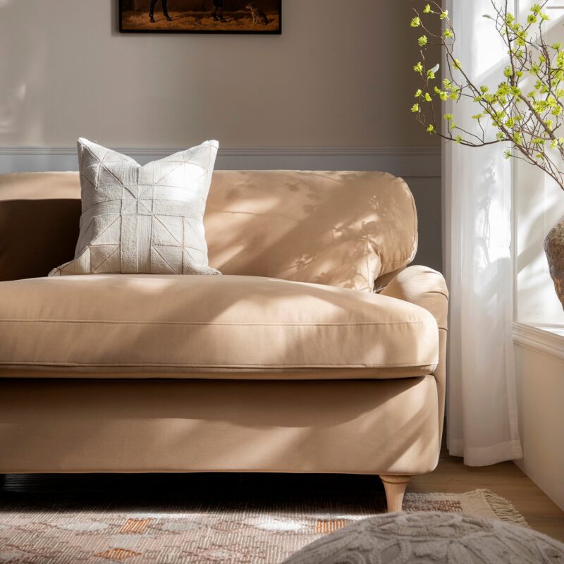 Daphnis Camel Velvet Sofa Bed, Loveseat - Image 7
