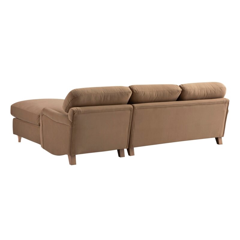 Daphnis Camel Velvet Sofa Bed, Grande Chaise Right Hand Facing - Image 9