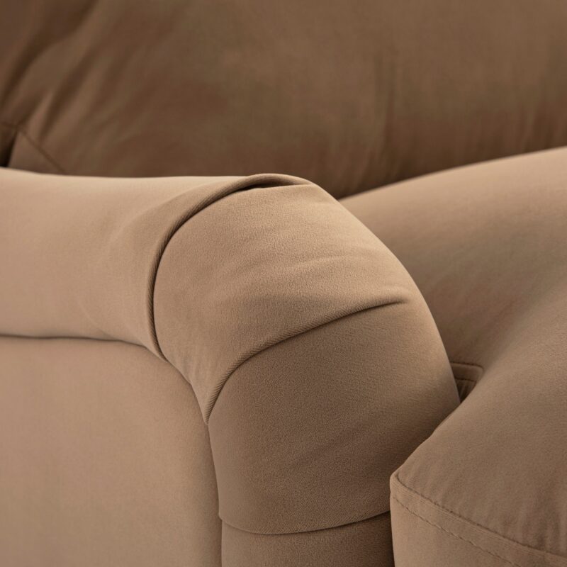 Daphnis Camel Velvet Sofa Bed, Grande Chaise Right Hand Facing - Image 10