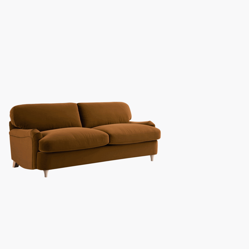 Daphnis Cinnamon Velvet Sofa Bed, Large 3-Seater - Image 10