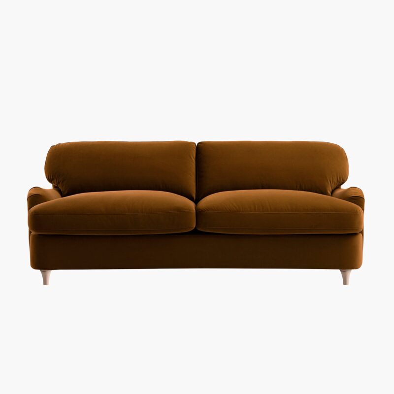 Daphnis Cinnamon Velvet Sofa Bed, Large 3-Seater - Image 9