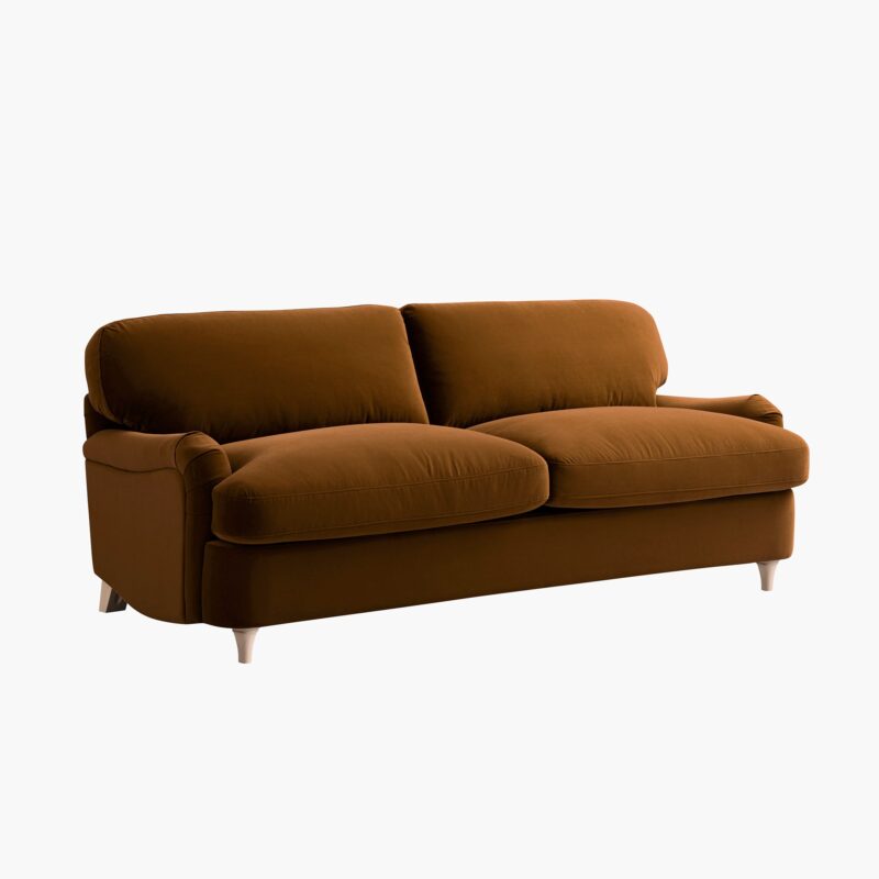 Daphnis Cinnamon Velvet Sofa Bed, Large 3-Seater - Image 13