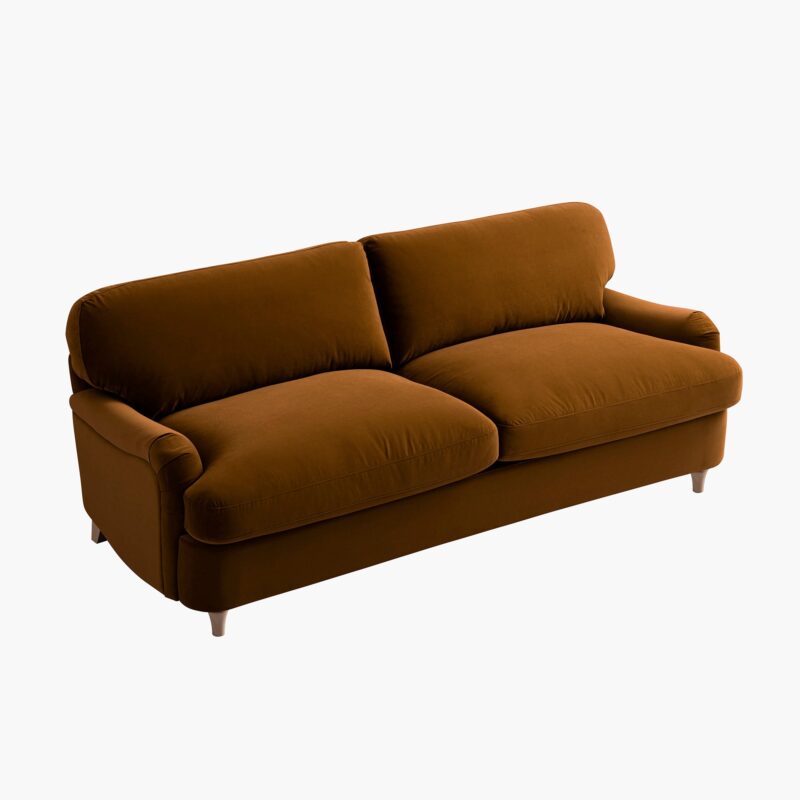 Daphnis Cinnamon Velvet Sofa Bed, Large 3-Seater - Image 15