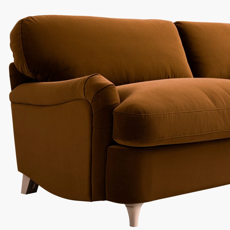 Daphnis Cinnamon Velvet Sofa Bed, Large 3-Seater - Image 18