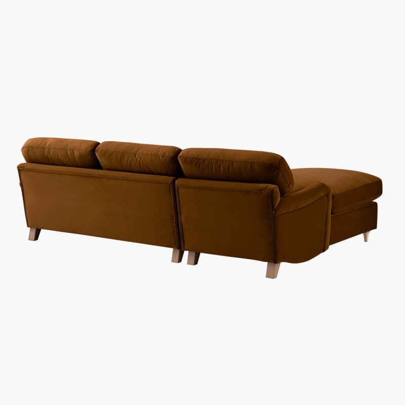 Daphnis Cinnamon Velvet Sofa Bed, Grande Chaise Left Hand Facing - Image 16