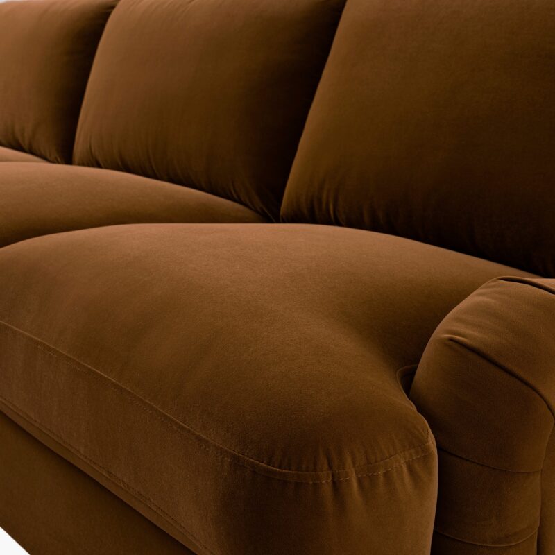 Daphnis Cinnamon Velvet Sofa Bed, Grande Chaise Left Hand Facing - Image 18