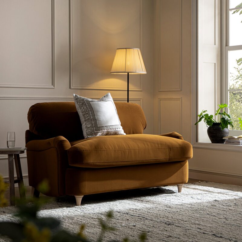 Daphnis Cinnamon Velvet Sofa Bed, Loveseat - Image 2