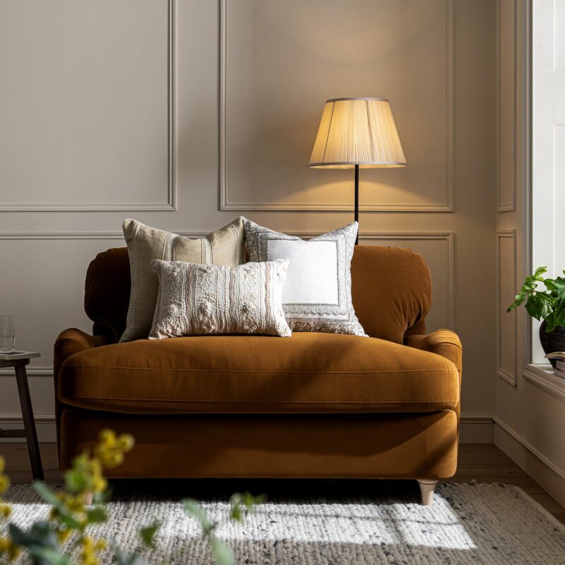 Daphnis Cinnamon Velvet Sofa Bed, Loveseat - Image 4