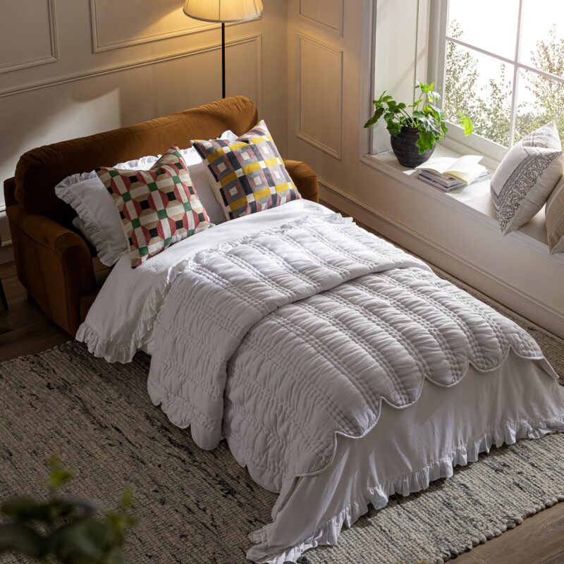 Daphnis Cinnamon Velvet Sofa Bed, Loveseat - Image 6