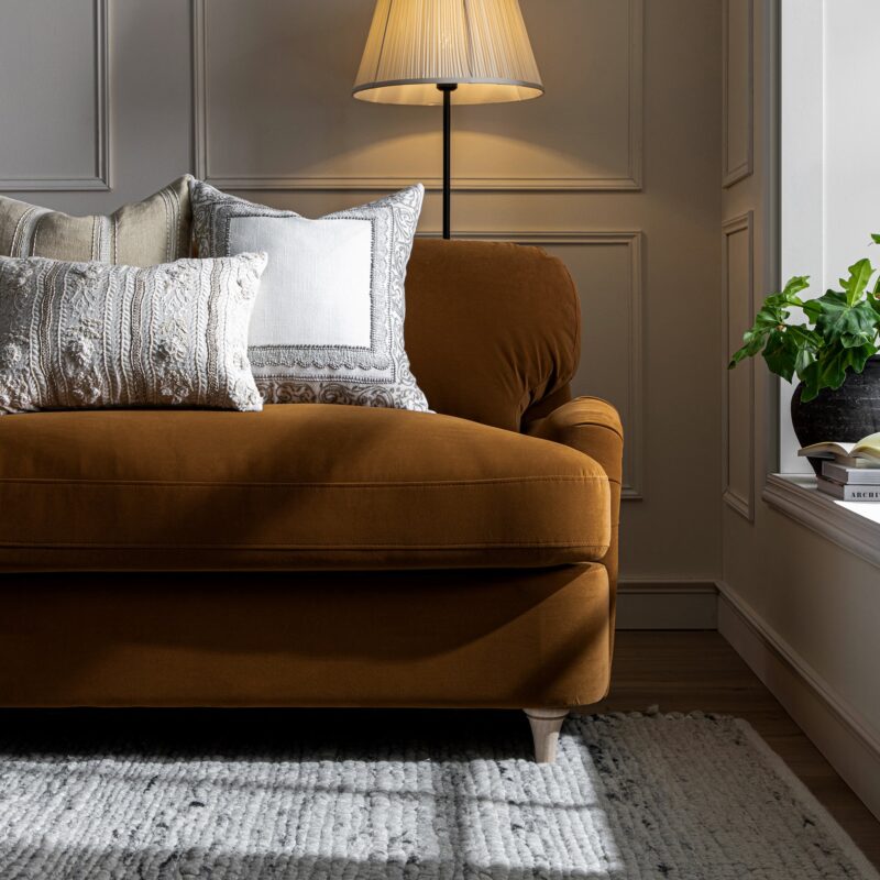Daphnis Cinnamon Velvet Sofa Bed, Loveseat - Image 8