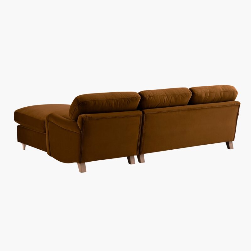 Daphnis Cinnamon Velvet Sofa Bed, Grande Chaise Sofa Right Hand Facing - Image 16