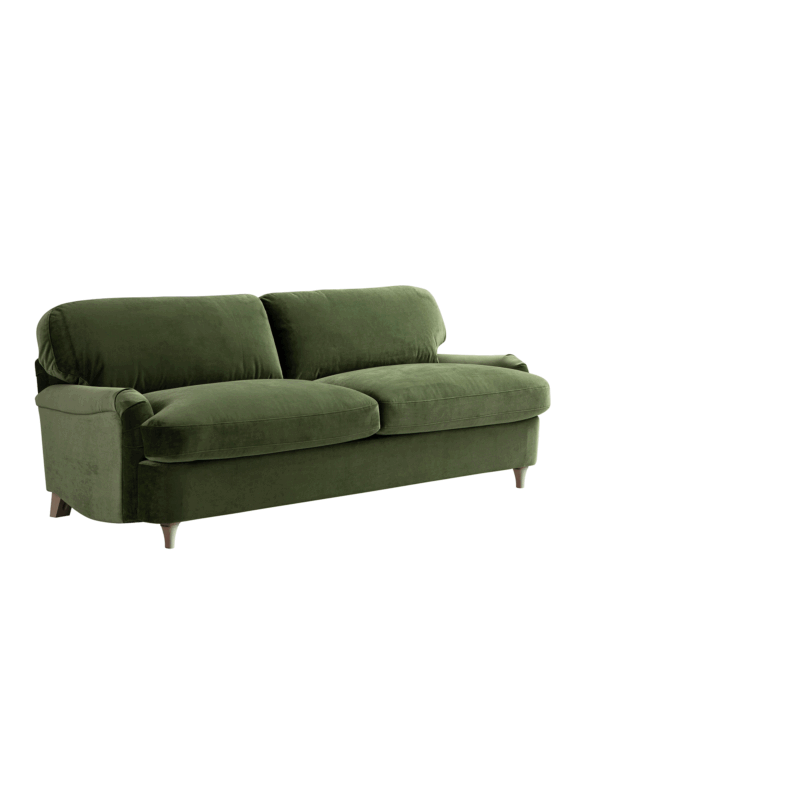 Daphnis Fern Green Velvet Sofa Bed, Large 3-Seater - Image 4