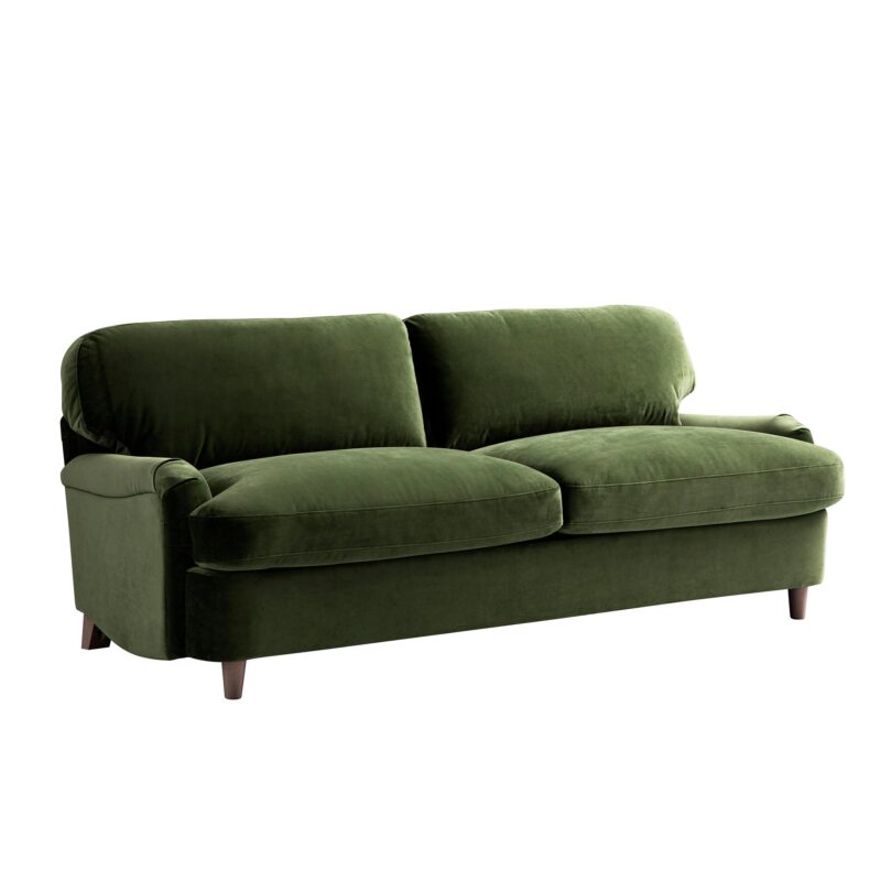 Daphnis Fern Green Velvet Sofa Bed, Large 3-Seater - Image 5
