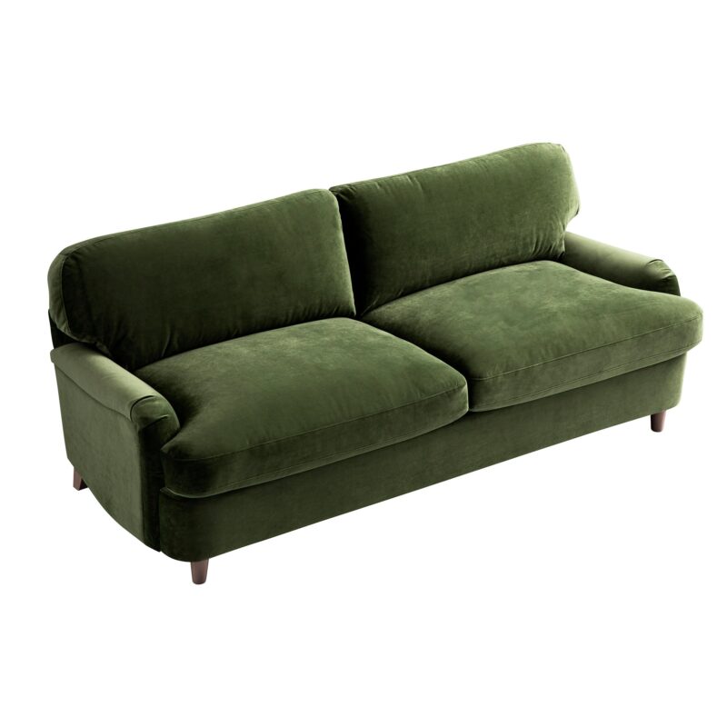 Daphnis Fern Green Velvet Sofa Bed, Large 3-Seater - Image 6