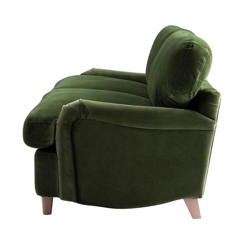 Daphnis Fern Green Velvet Sofa Bed, Large 3-Seater - Image 8