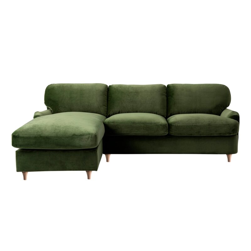 Daphnis Fern Green Velvet Sofa Bed, Grande Chaise Left Hand Facing - Image 8