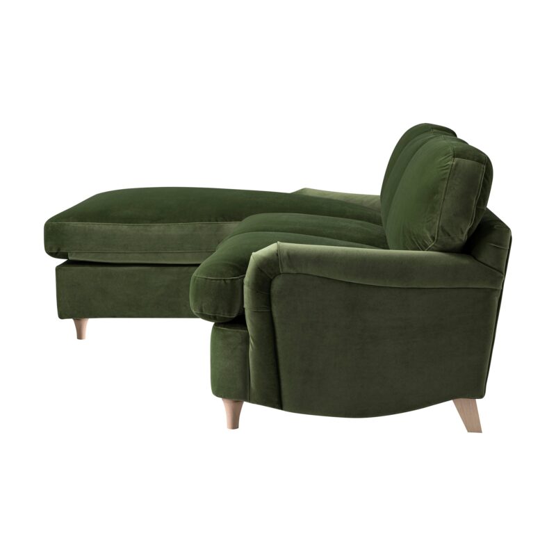 Daphnis Fern Green Velvet Sofa Bed, Grande Chaise Left Hand Facing - Image 9