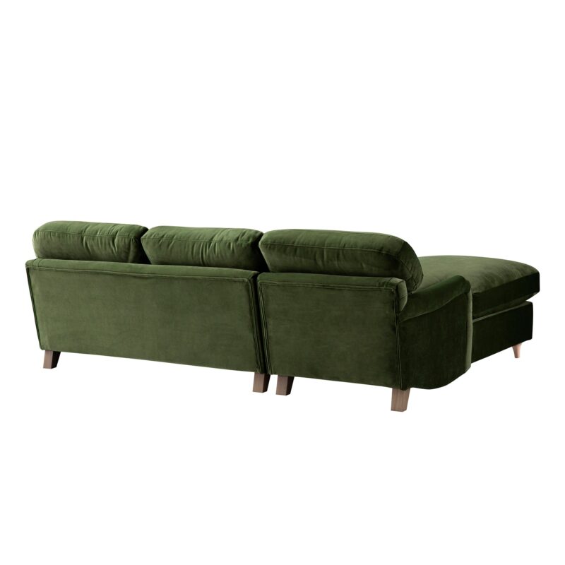 Daphnis Fern Green Velvet Sofa Bed, Grande Chaise Left Hand Facing - Image 10