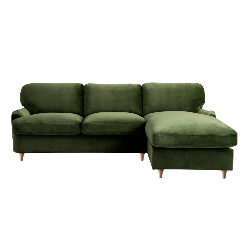 Daphnis Fern Green Velvet Sofa Bed, Grande Chaise Right Hand Facing - Image 8