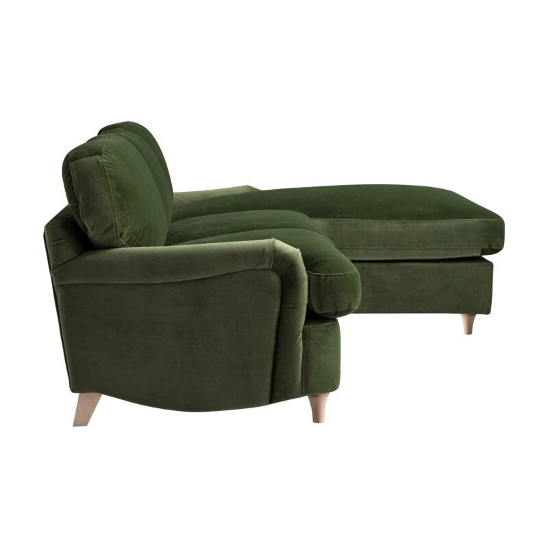 Daphnis Fern Green Velvet Sofa Bed, Grande Chaise Right Hand Facing - Image 9