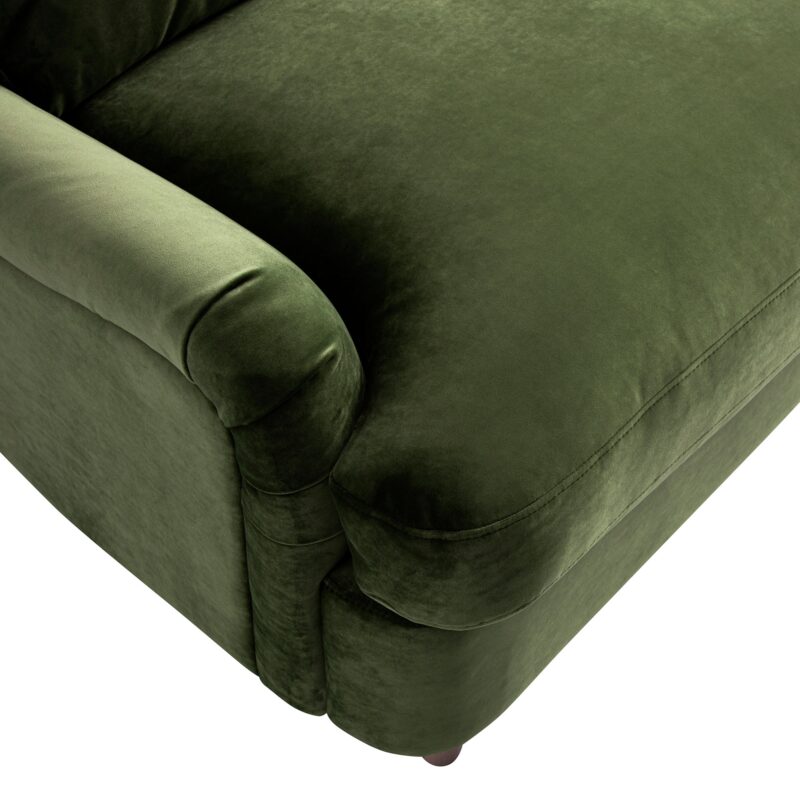 Daphnis Fern Green Velvet Sofa Bed, Grande Chaise Right Hand Facing - Image 11
