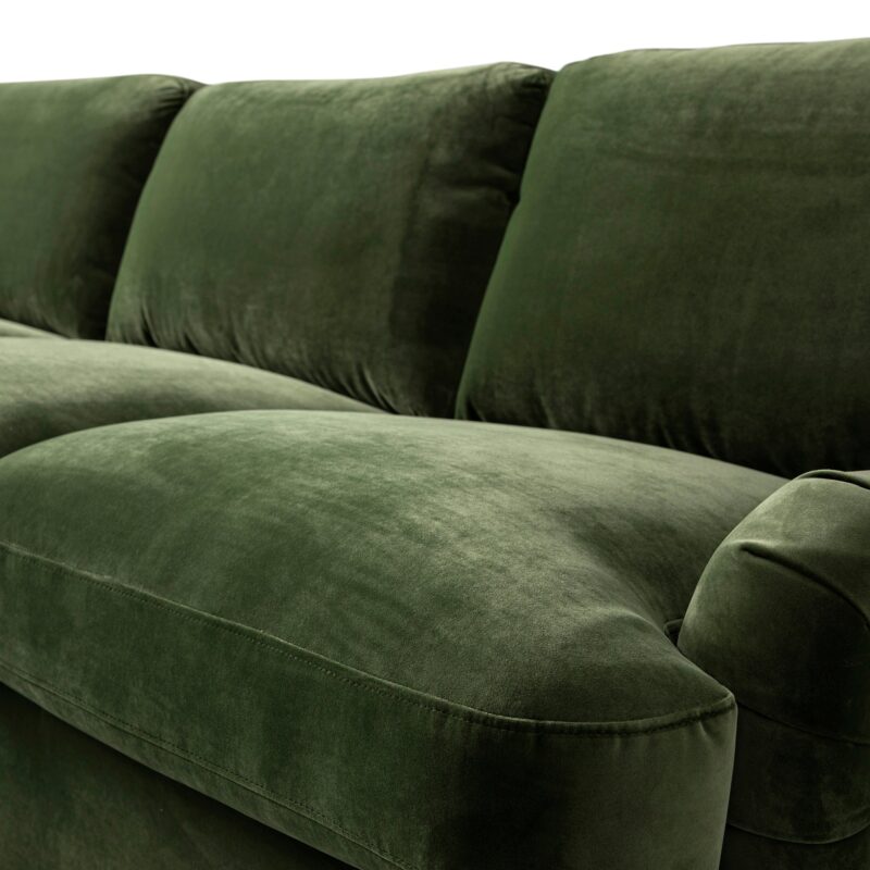 Daphnis Fern Green Velvet Sofa Bed, Grande Chaise Right Hand Facing - Image 12